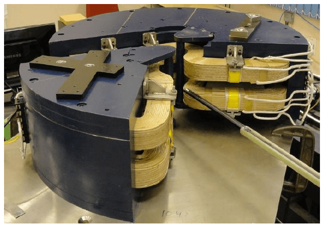 Fig. 65: 270-degree energy filtering magnet assembly with of 195 and 75-degree
sector type dipole magnets.