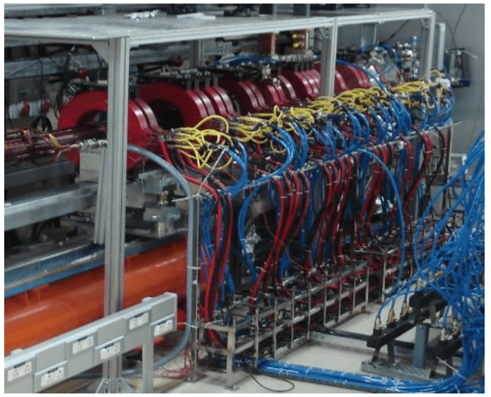 Fig. 75: Installed water cooled solenoids in IRFEL Injector Linac.